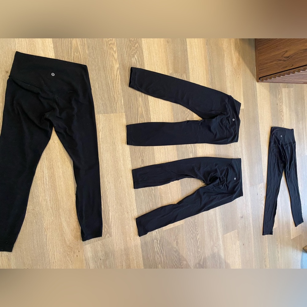 4 used align leggings. Sizes are all 6, except one size 4. Length 25